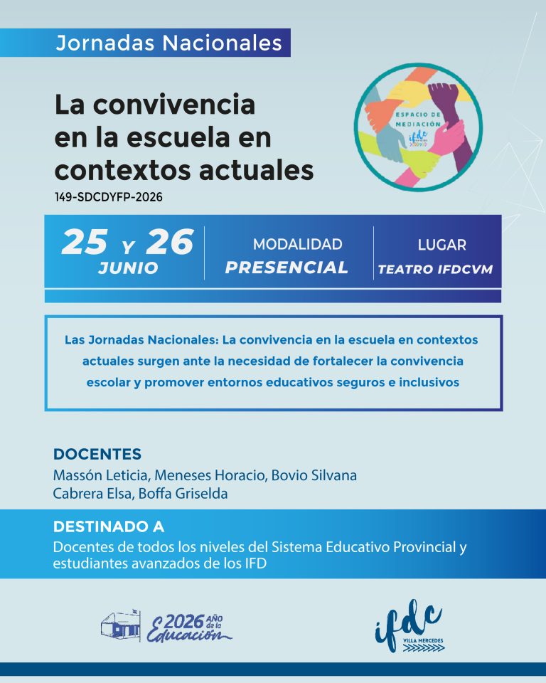 JORNADAS NACIONALES – La convivencia en la escuela en contextos actuales